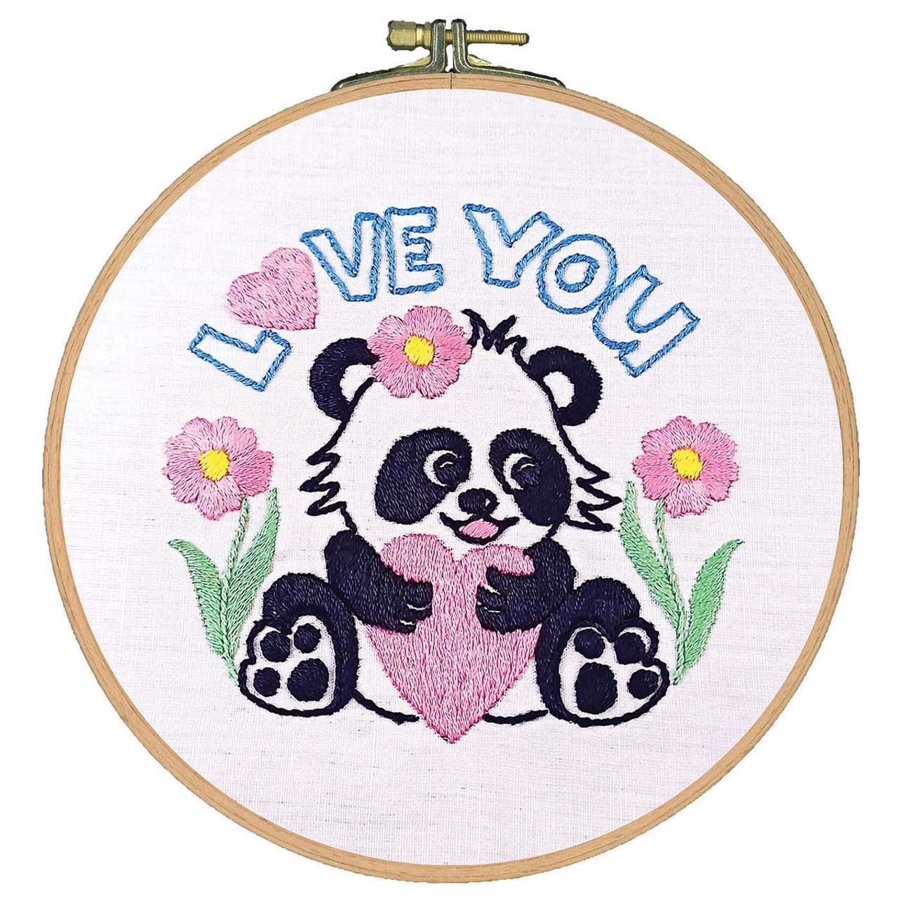 Cute cross stitch kit Baby Panda - Beginners embroidery with counted pattern