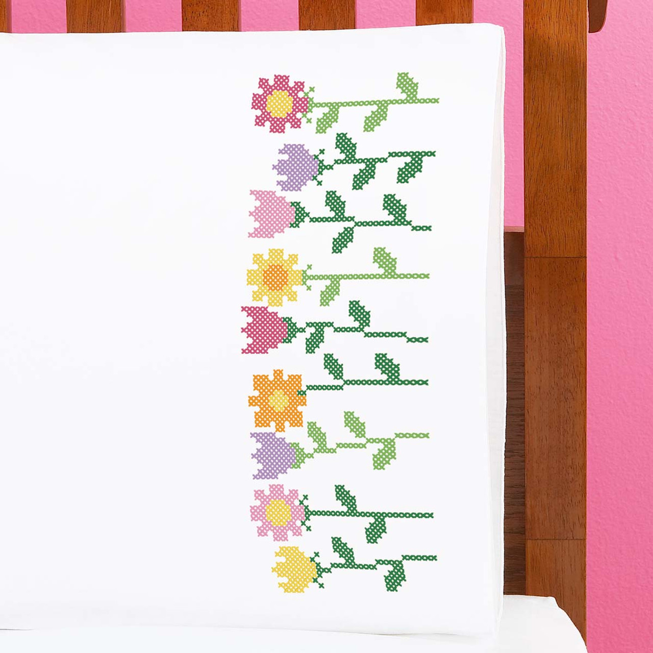 Herrschners Colorful Flower Bouquet Kit Stamped Embroidery Kit