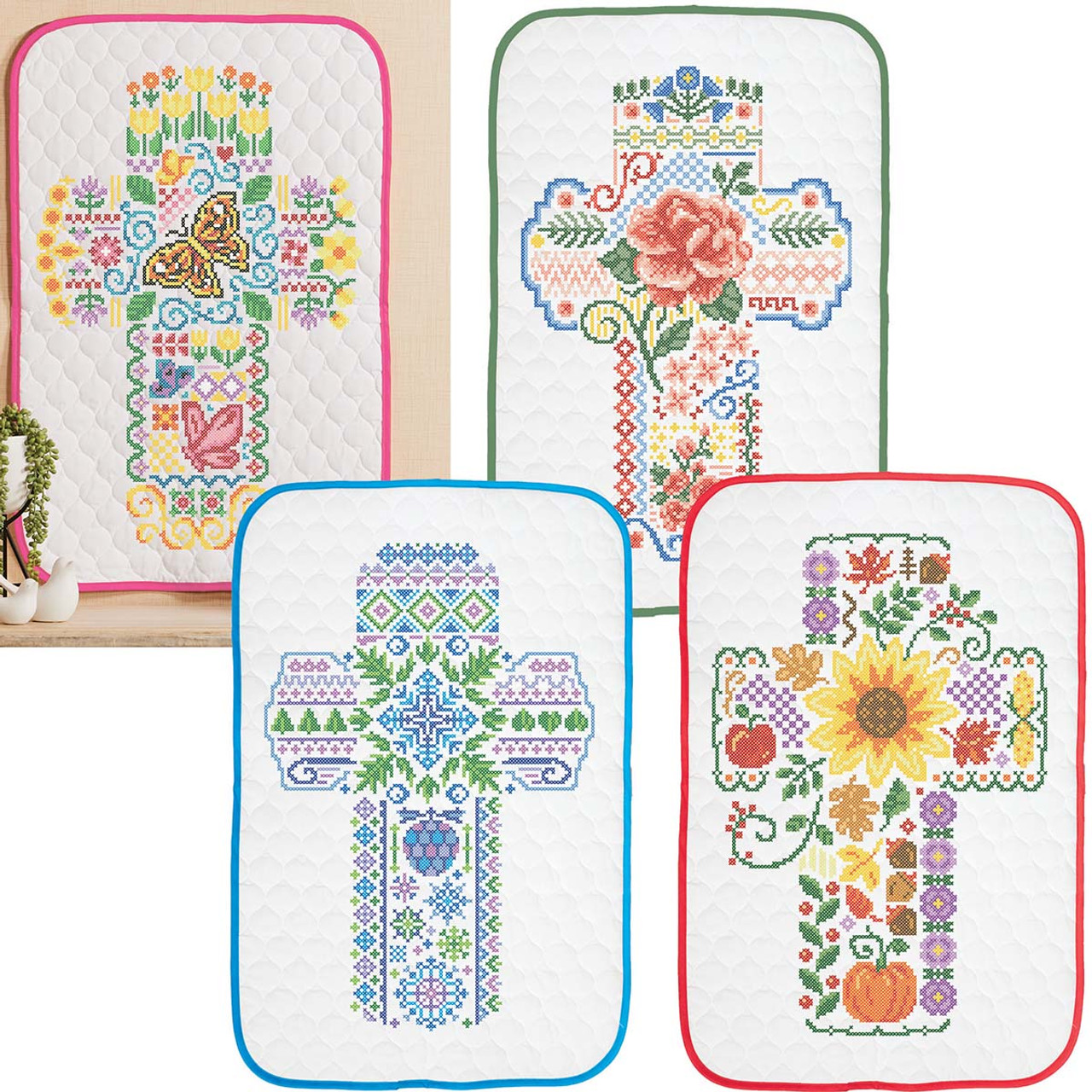 Herrschners Summer Cross Wall Hanging Stamped Cross-Stitch Kit