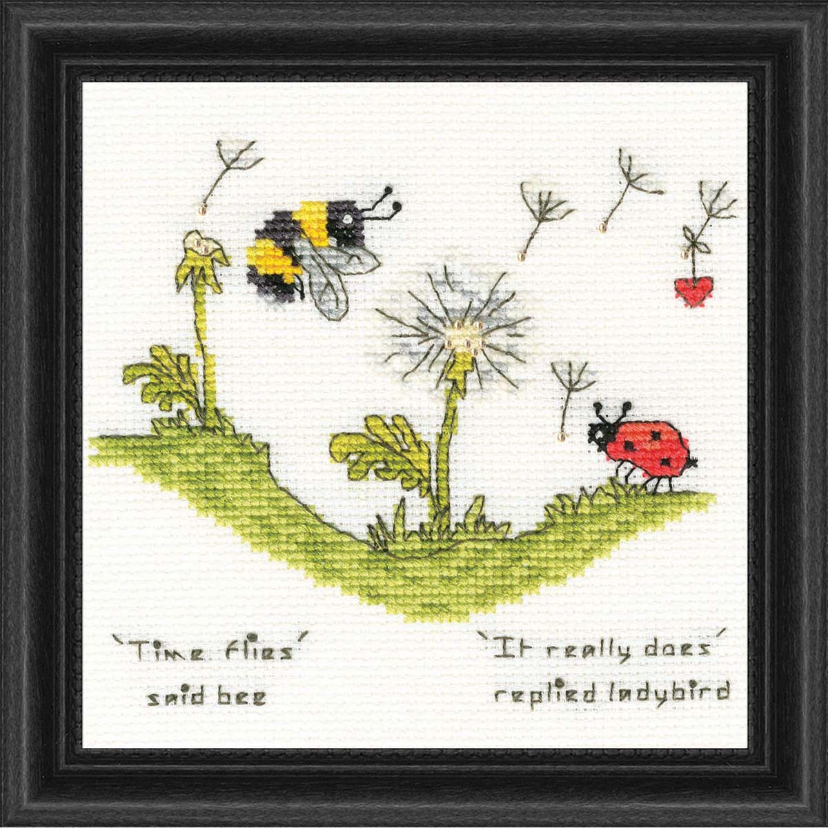 Kit Point De Croix Bothy Threads 'Season And Time' - Toile Aida 52x33 Cm - Fils Coton Inclus - Motif Saisons Et Horloge