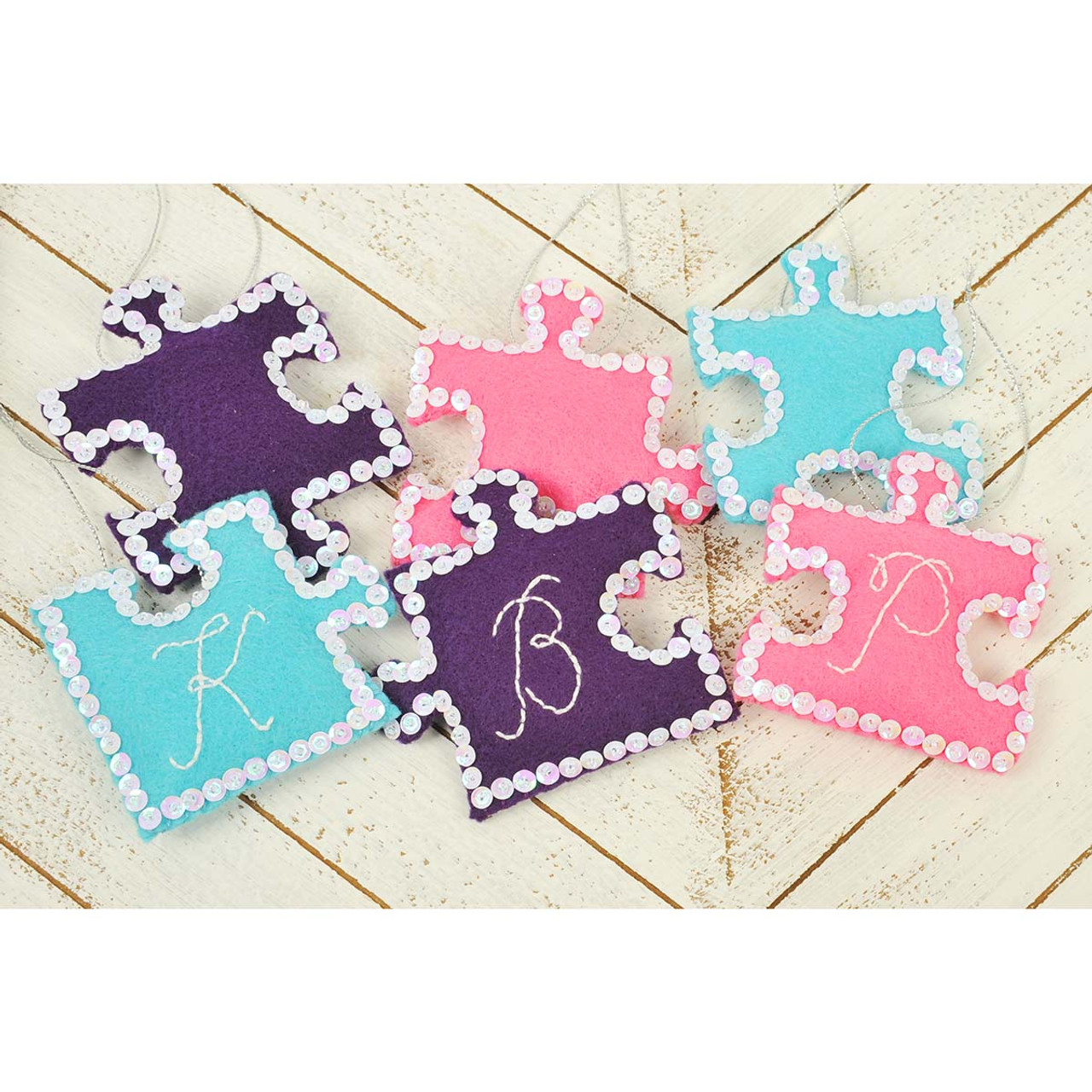 Felt Street Puzzle Piece Ornament Felt & Sequin Kit