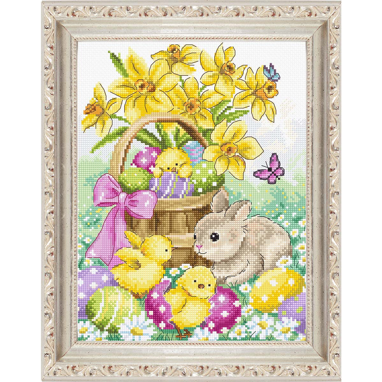 Bunny Rabbit Cross Stitch KIT For Beginners with Counted Pattern - DIY  Craft Kit