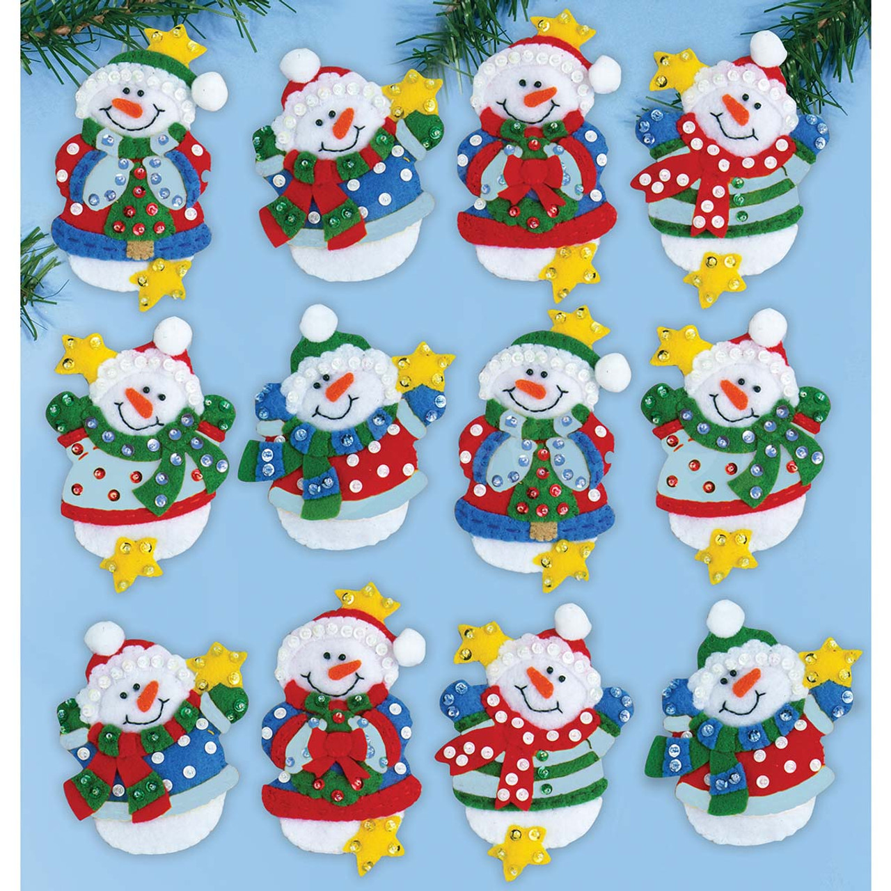 Snowman & Child Wall Hanging Christmas Plastic Canvas Kit from Design  Works