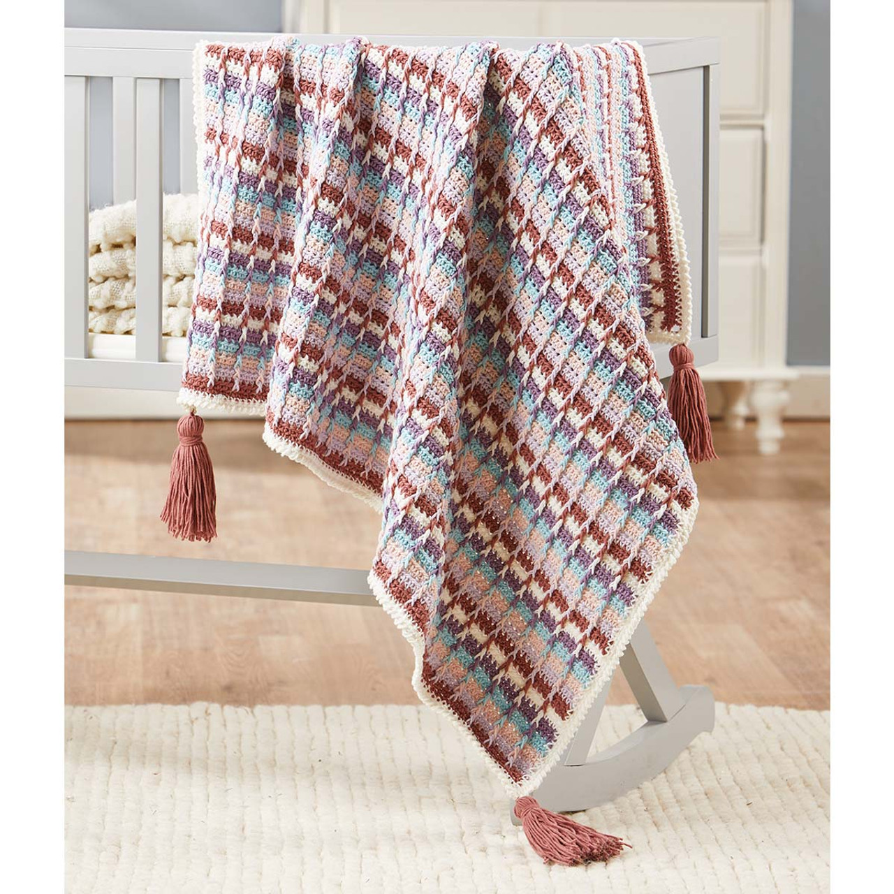 Herrschners Going in Circles Baby Blanket Crochet Yarn Kit