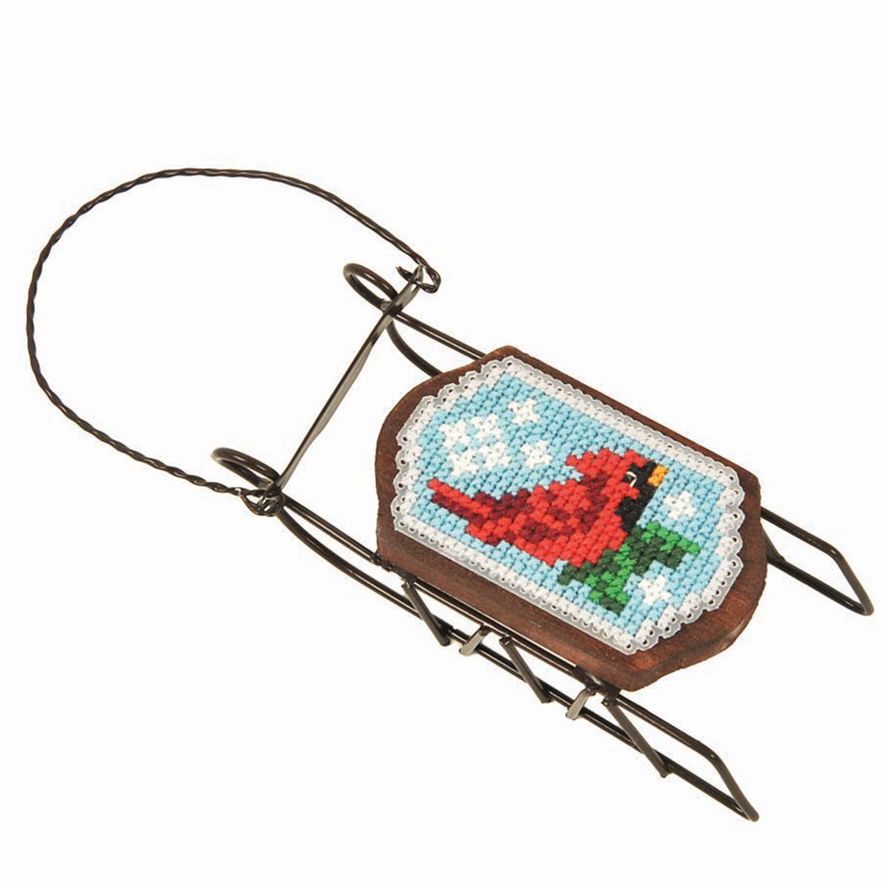 Herrschners Christmas Helpers Sled Ornaments Counted Cross-Stitch Kit