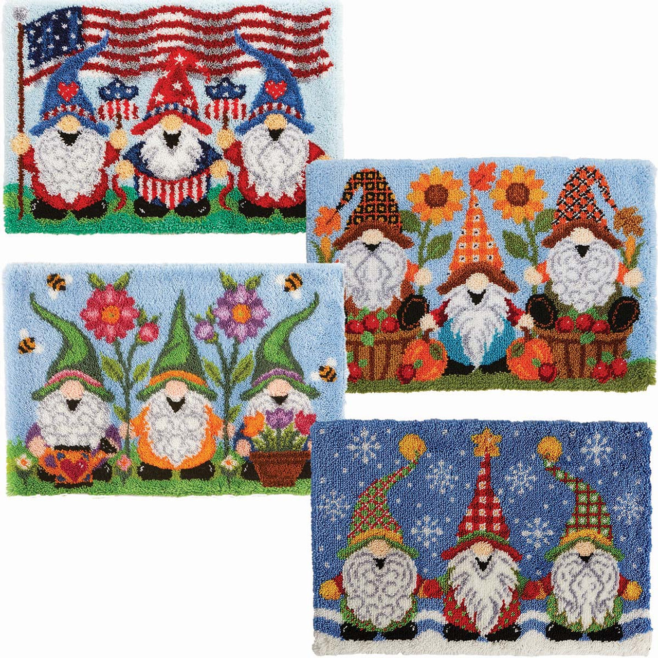 Two Christmas Gnomes Pillowcase Latch Hook Kits for Beginners – MStich
