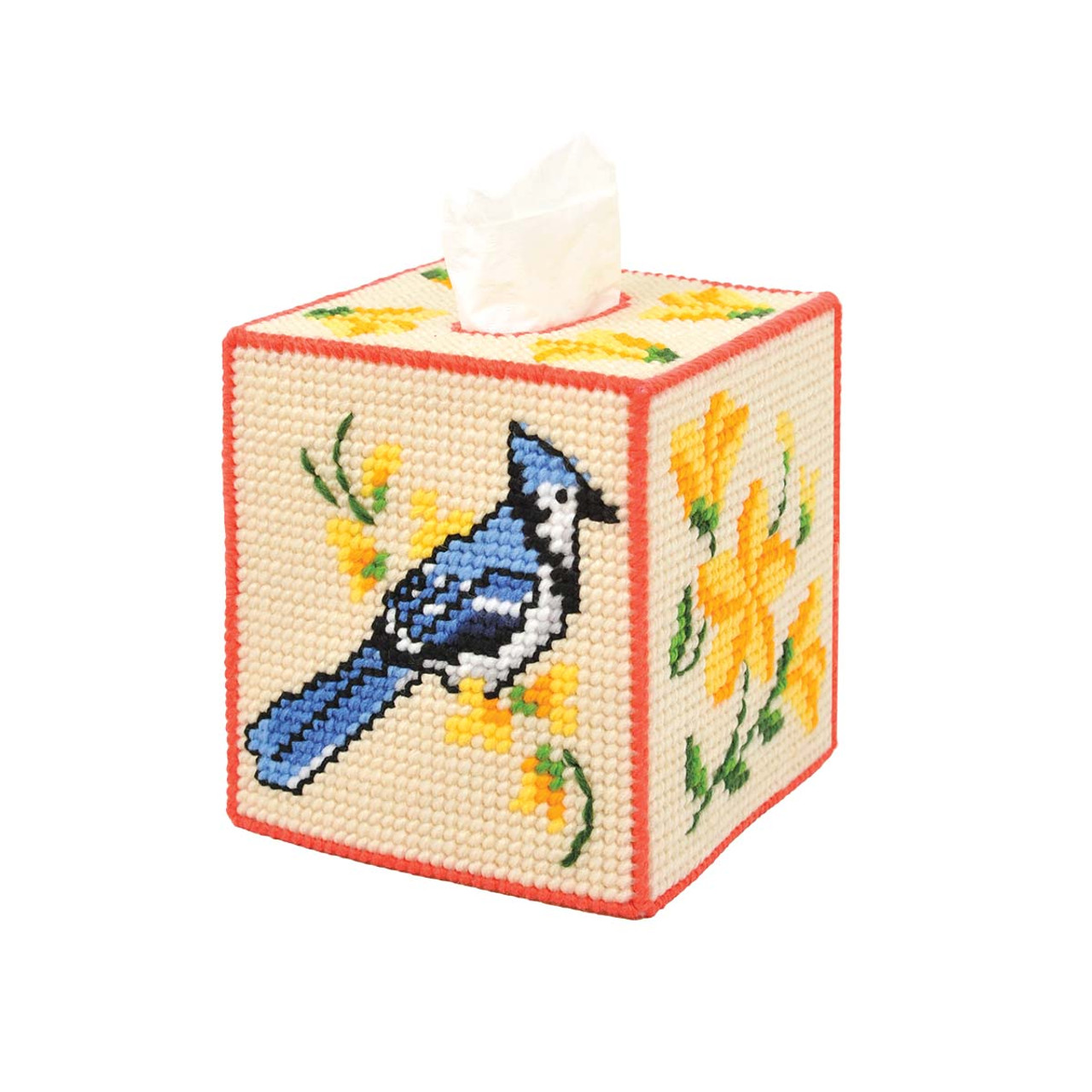 Flowers and Bees Spring Tissue Topper-Plastic Canvas Pattern or Kit