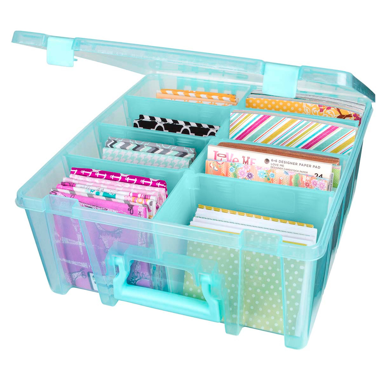 ArtBin Super Satchel Box, Double Deep with Lift Out Tray & Dividers 
