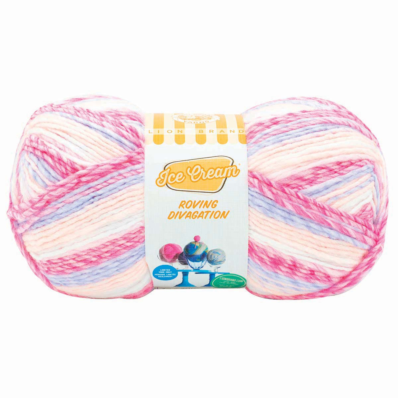 Lion Brand Ice Cream Roving Stripes Bag of 3 Yarn Pack