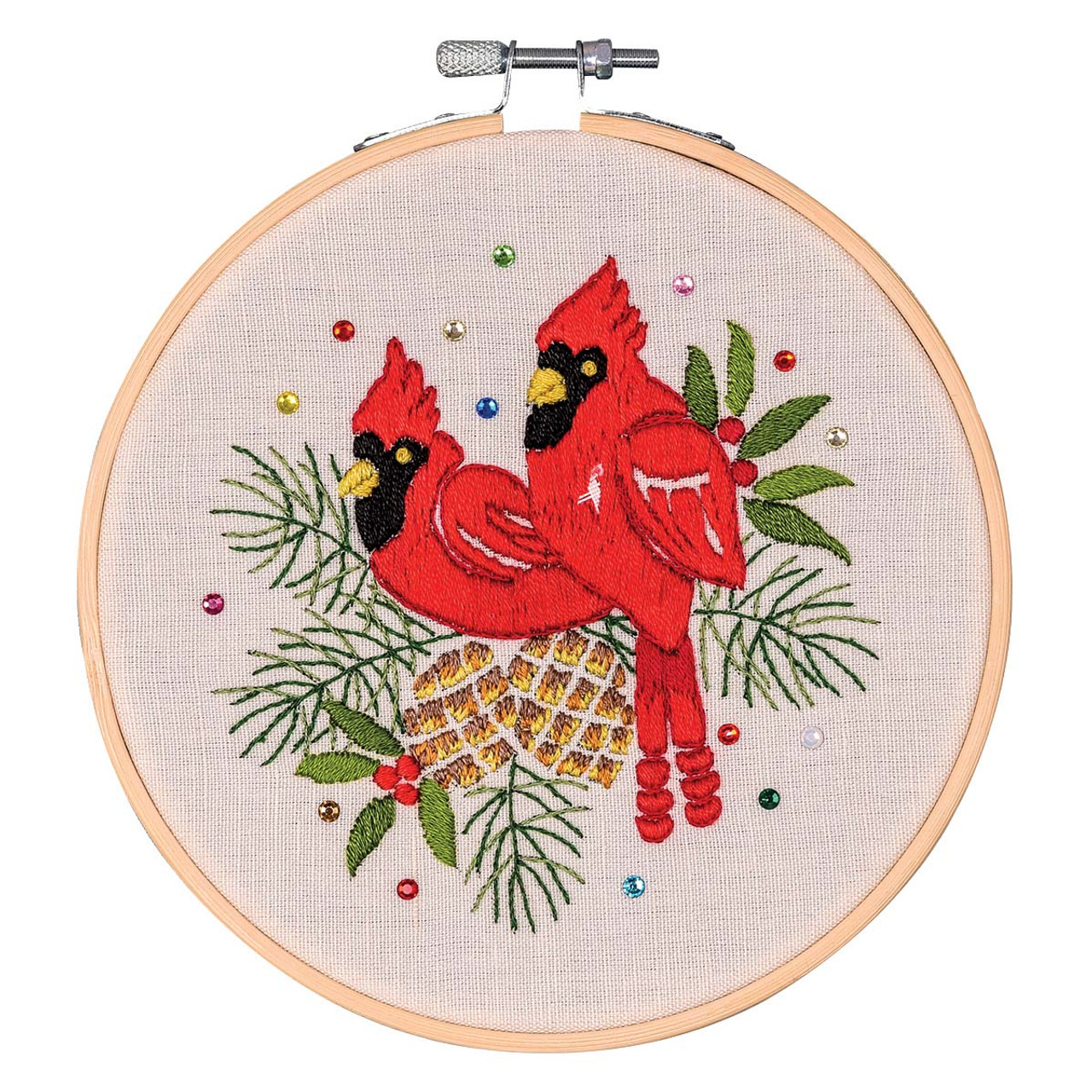 Bead embroidery kit Cardinals DIY