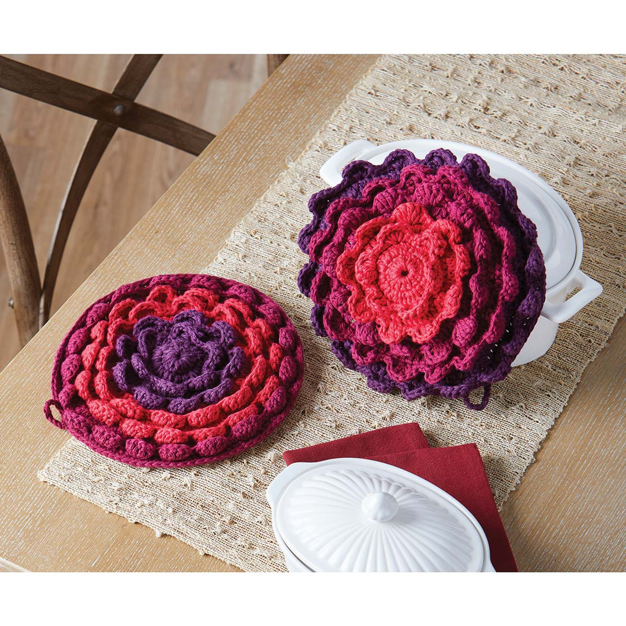 Village Yarn Patriotic Kitchen Towels & Dishcloth Crochet Yarn Kit