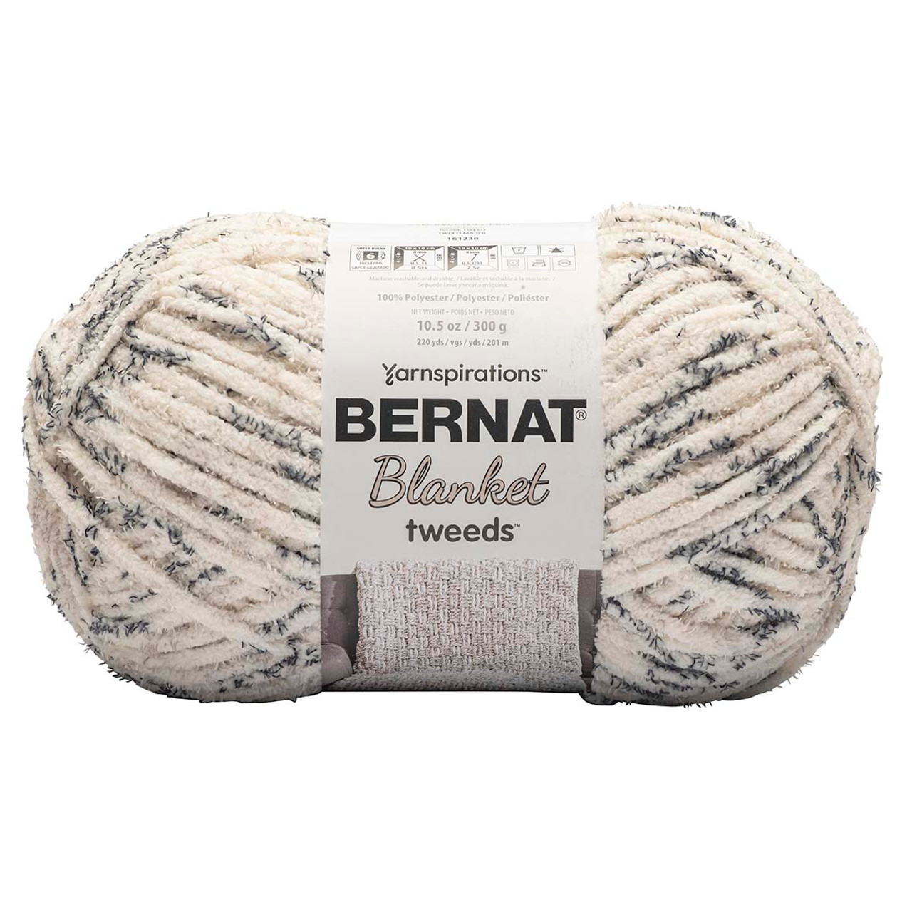 Brand New Yardspirations Bernat Blanket Tweeds Yarn 10.5 oz 300 g Ivory  Tweed