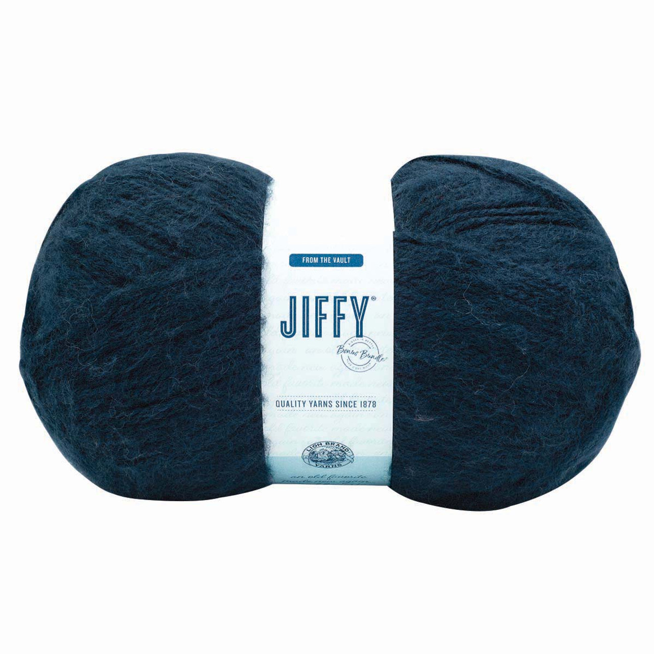 Lion Brand JIFFY yarn NAVY Blue 110 2-ply BRUSHED ACRYLIC 3 oz mohair like