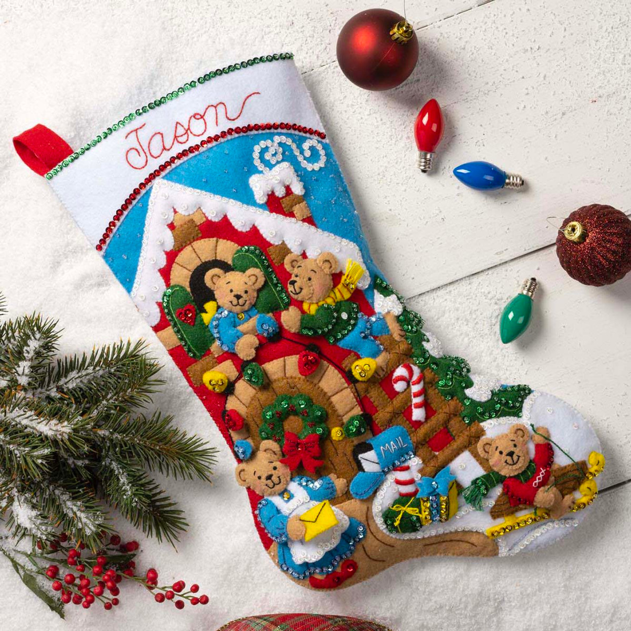 A Bear-y Merry Christmas Bucilla Felt Stocking Kit