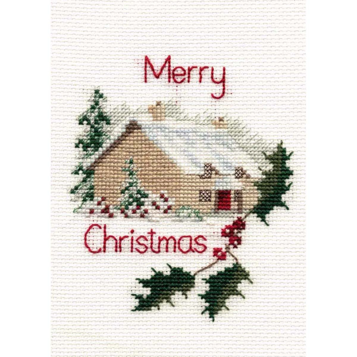 Bothy Threads Christmas Cottage Christmas Card Counted Cross