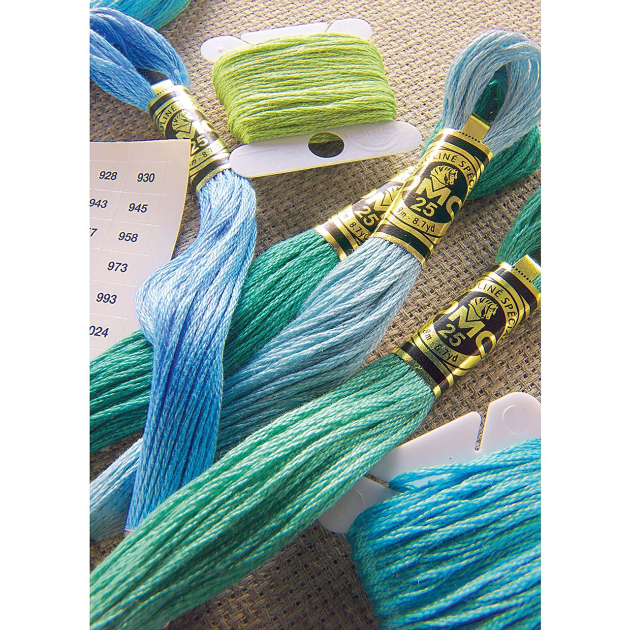995 TURQUOISE Ocean Blue DMC Embroidery Thread Floss Lot of 5 Skeins NEW