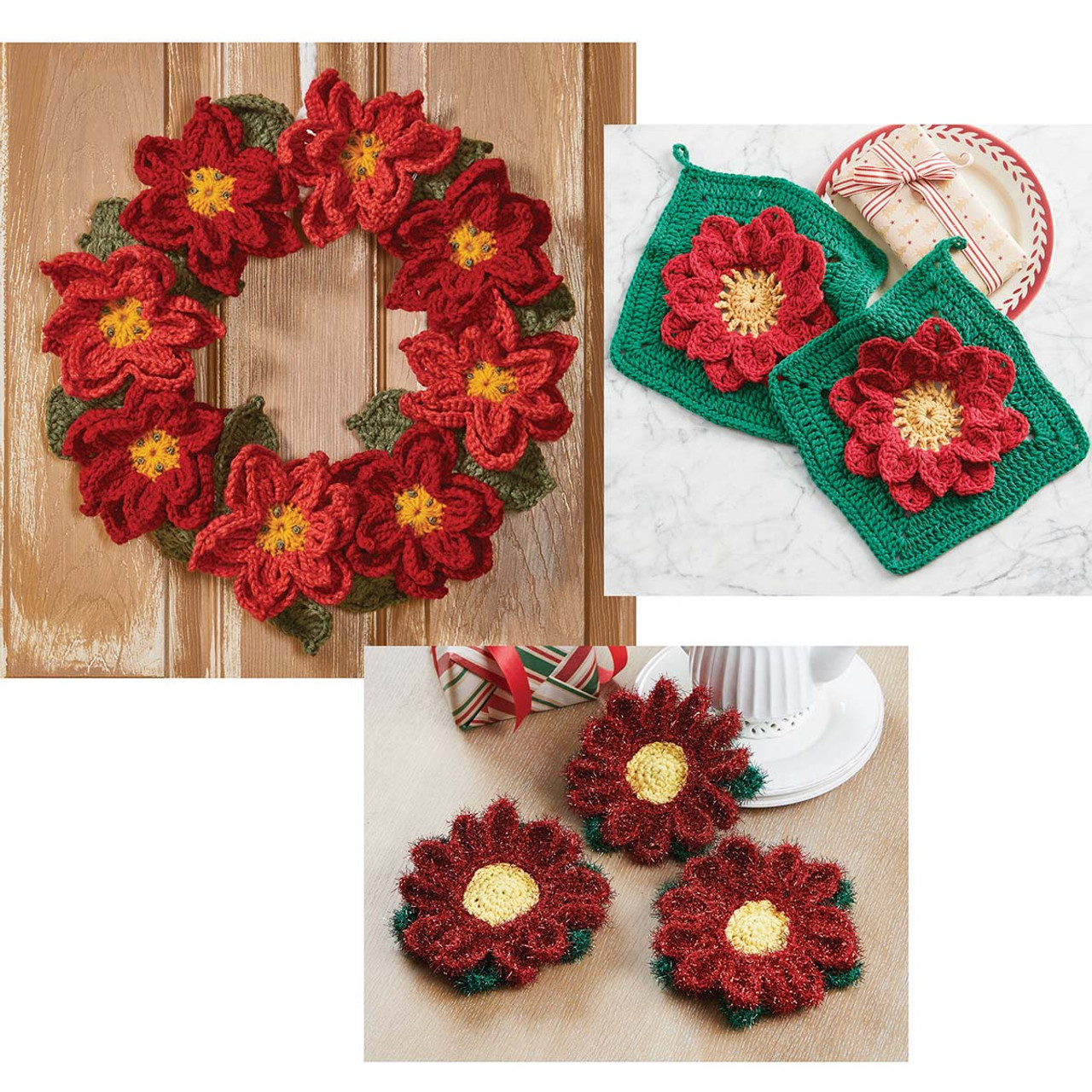 Herrschners Poinsettia - Buy All 3 & Save Crochet Kit