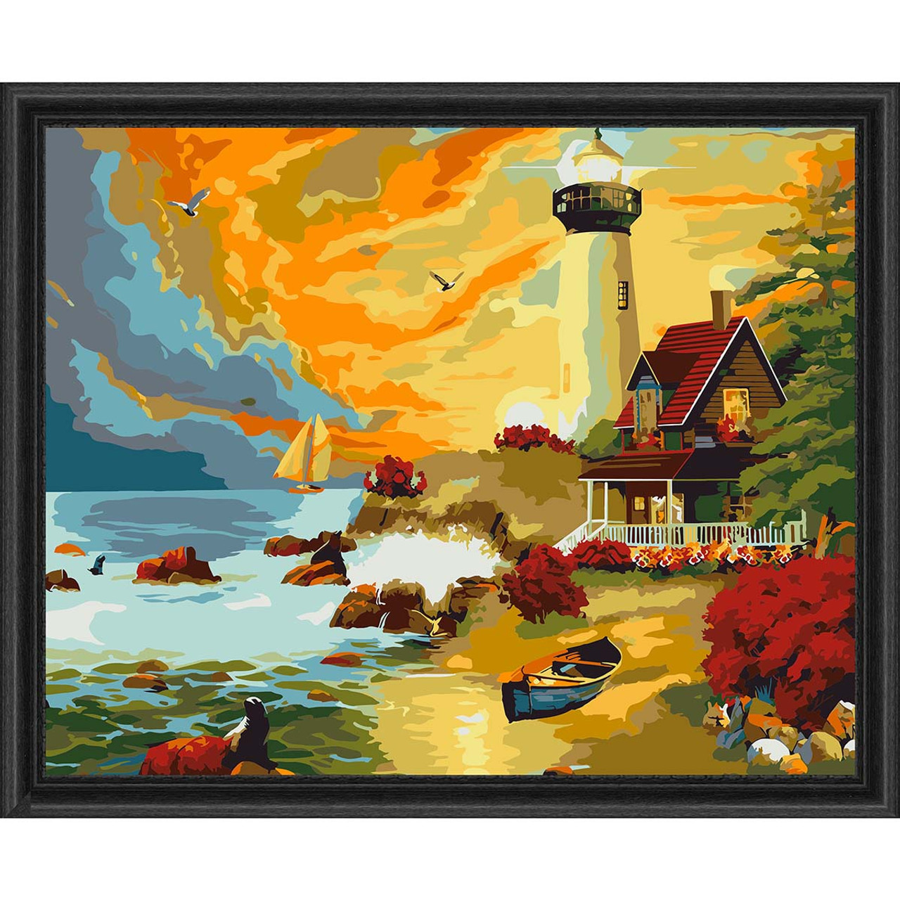 Paintworks Lighthouse in Moonlight 16 x 20 Paint by Number Kit