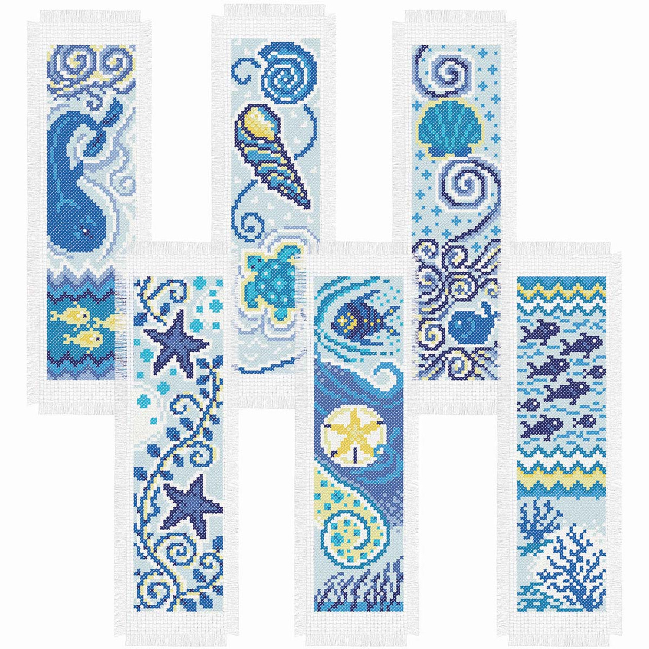 Herrschners Blue Seaside Bookmarks Counted Cross-Stitch Kit herrschners-blue-seaside-bookmarks-counted-cross-stitch-kit