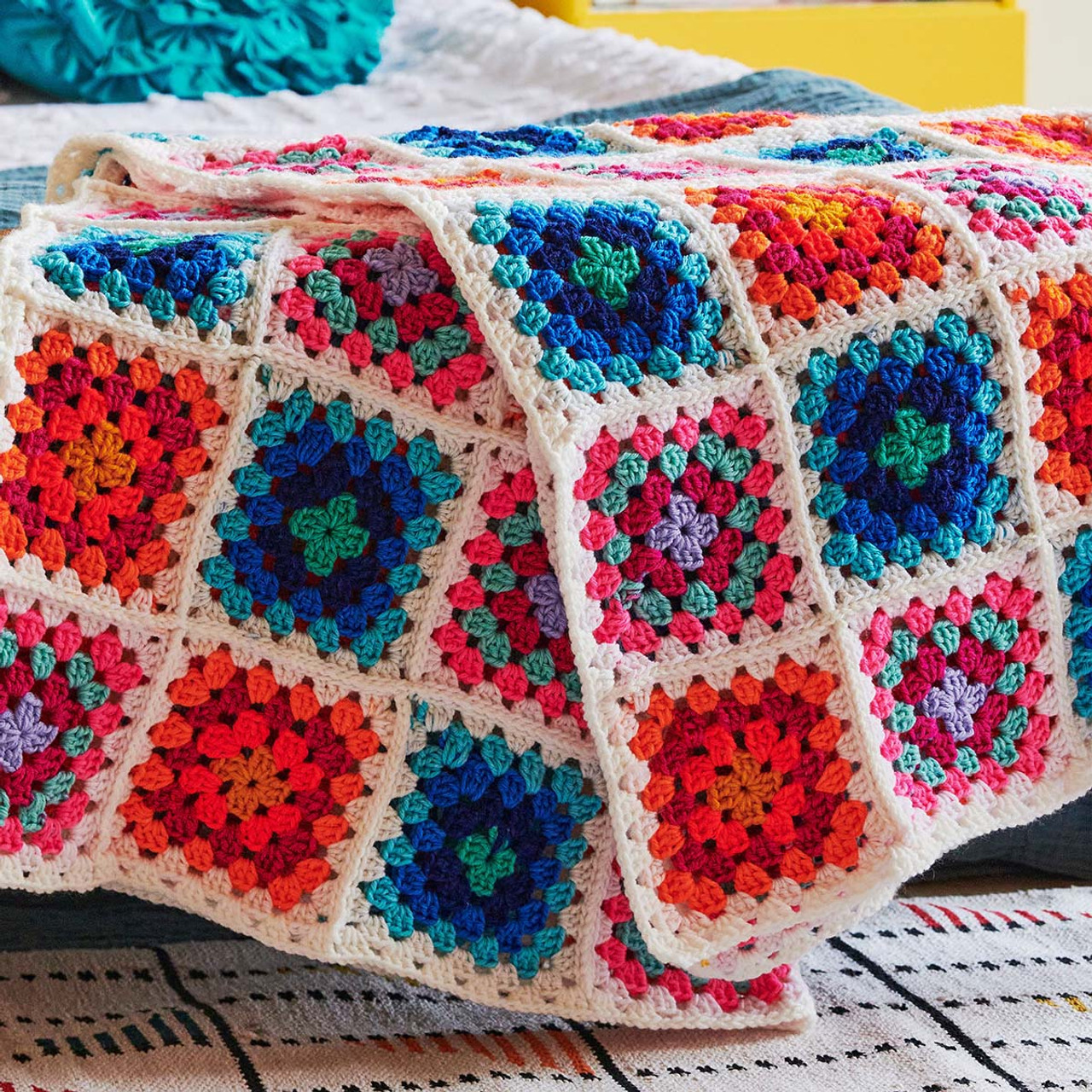 Red Heart Spectrum Dreams Granny Square Blanket Crochet Kit