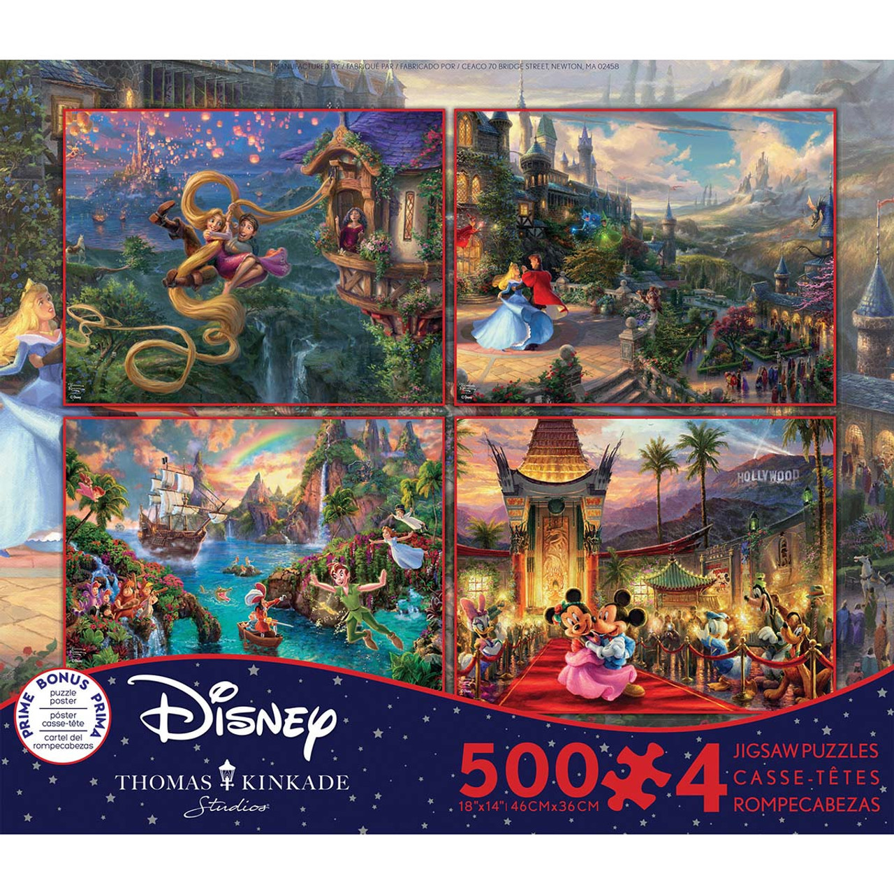 Disney Thomas Kinkade 500ピースパズル4点セット New Disney Parks Exclusive Thomas Kinkade 4-In-1 Puzzle Four