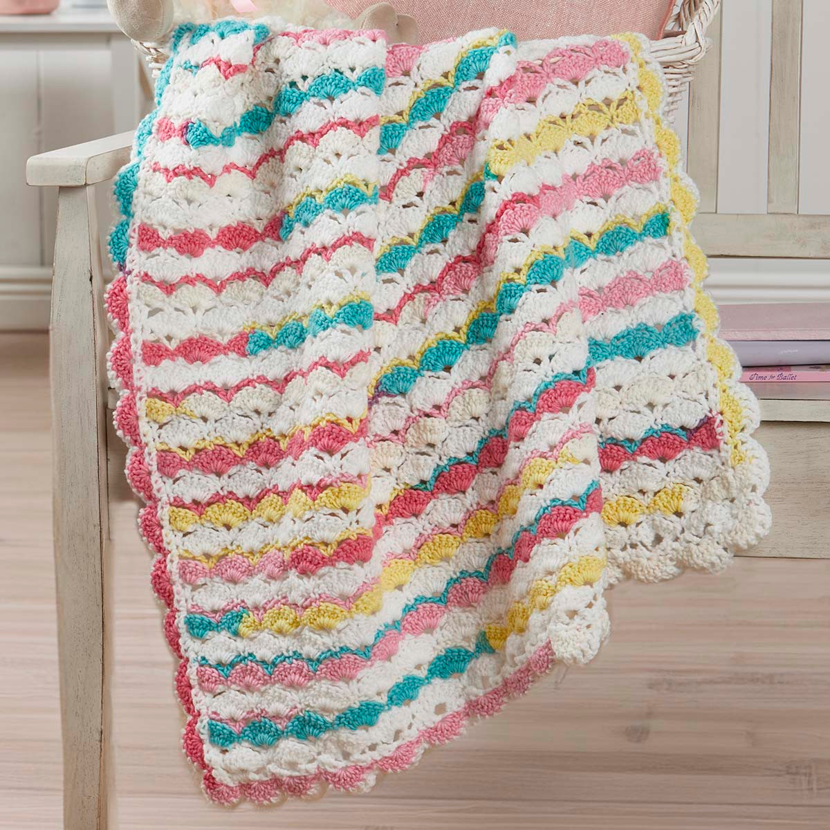 Herrschners Shell Symphony Baby Blanket Crochet Kit