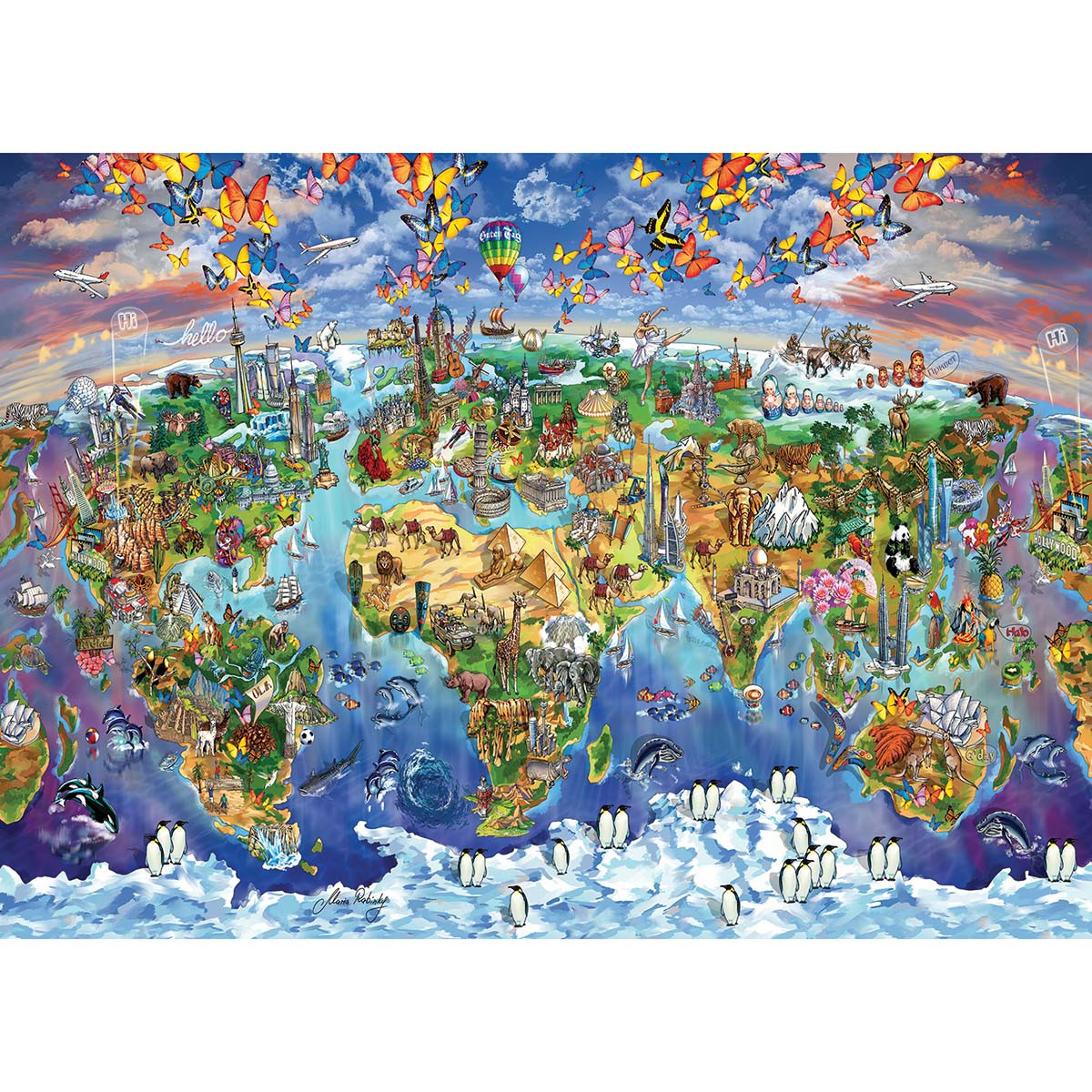 3D Puzzle Global Wonders ジグソーパズル 美品 Eurographics World Wonders Jigsaw Puzzle