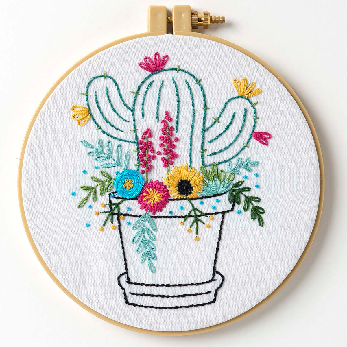 Bucilla Cactus Bloom Stamped Embroidery Kit