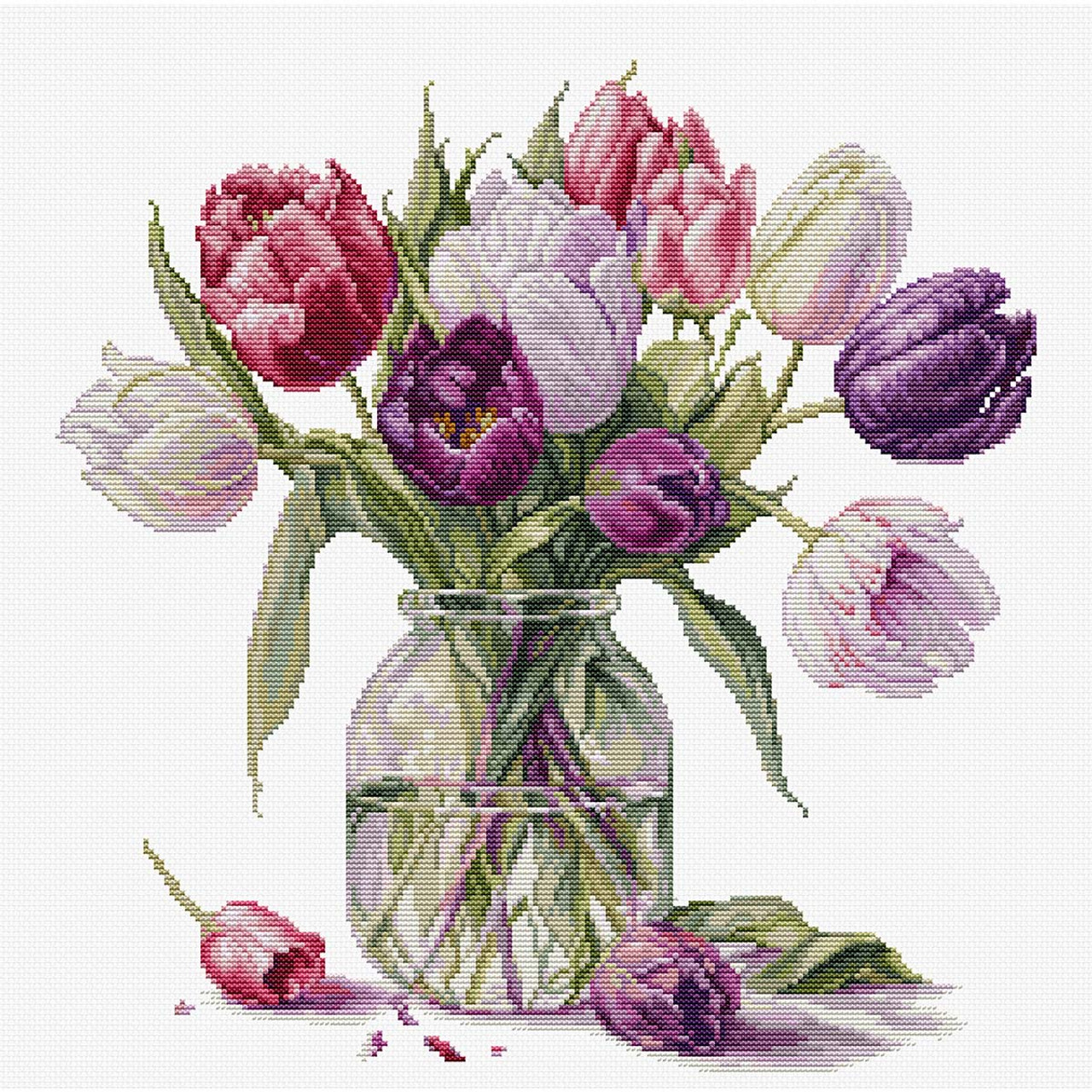 Luca-S Bouquet of Tulips Counted Cross-Stitch Kit luca-s-bouquet-of-tulips-counted-cross-stitch-kit