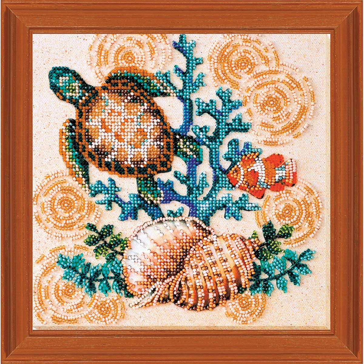 Abris Art Merpeople Beaded Embroidery Kit Frame Stamped Embroidery