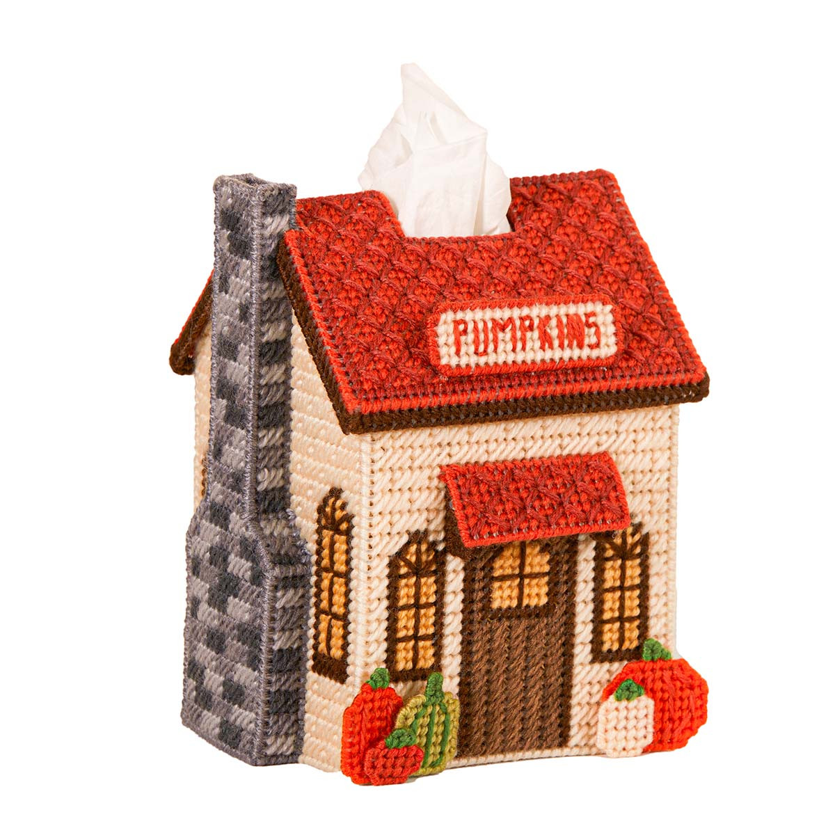 Herrschners Harvest House Tissue Box - November Plastic Canvas Kit