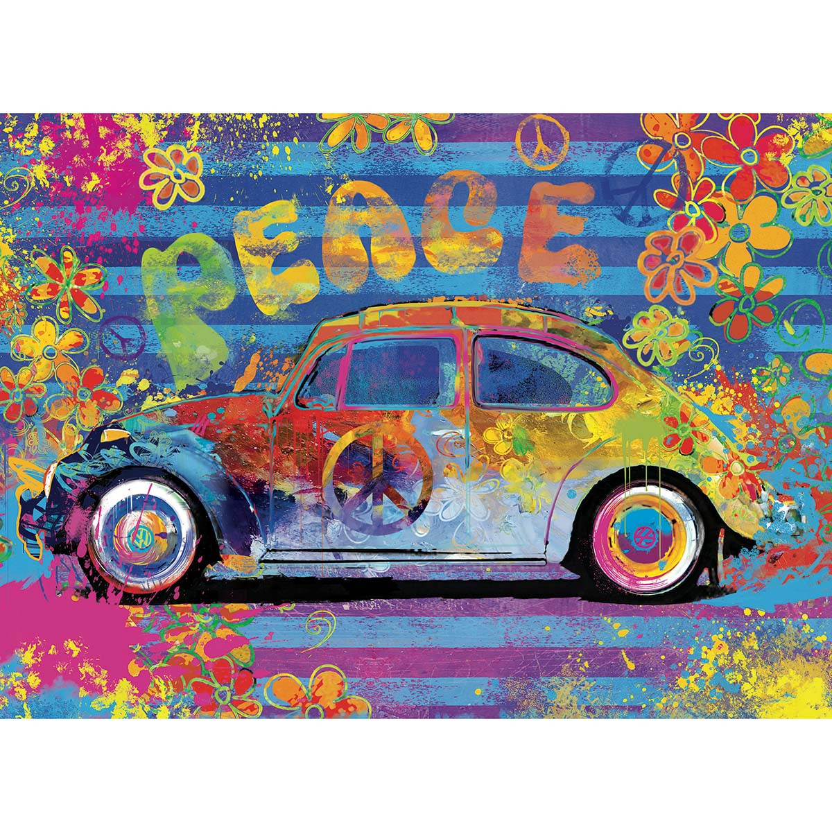 Volkswagen イラストパズル 2000ピース Eurographics Beetle Splash Tin Jigsaw Puzzle