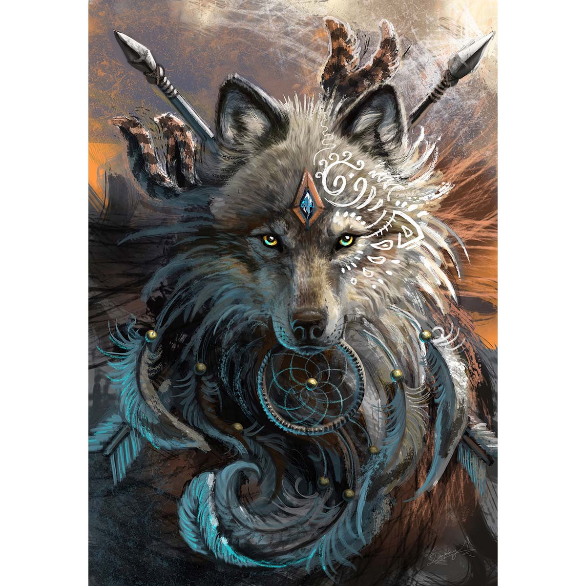 Diamond Art Club Wolf Dreamcatcher Diamond Painting