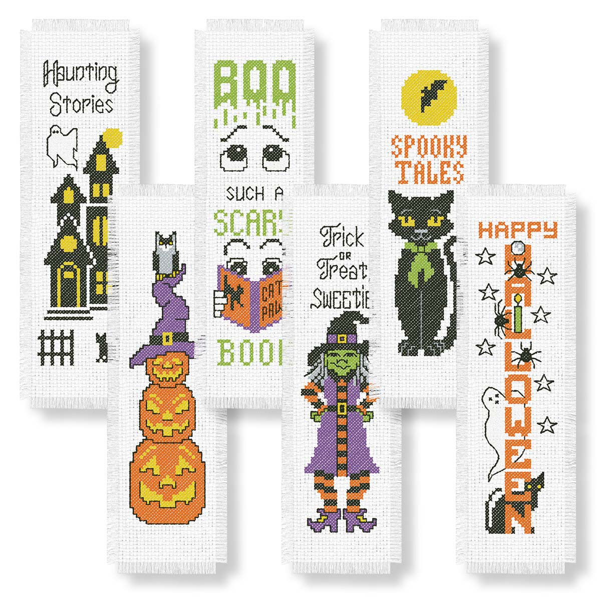 Herrschners Halloween Haunts Bookmarks Counted Cross-Stitch Kit