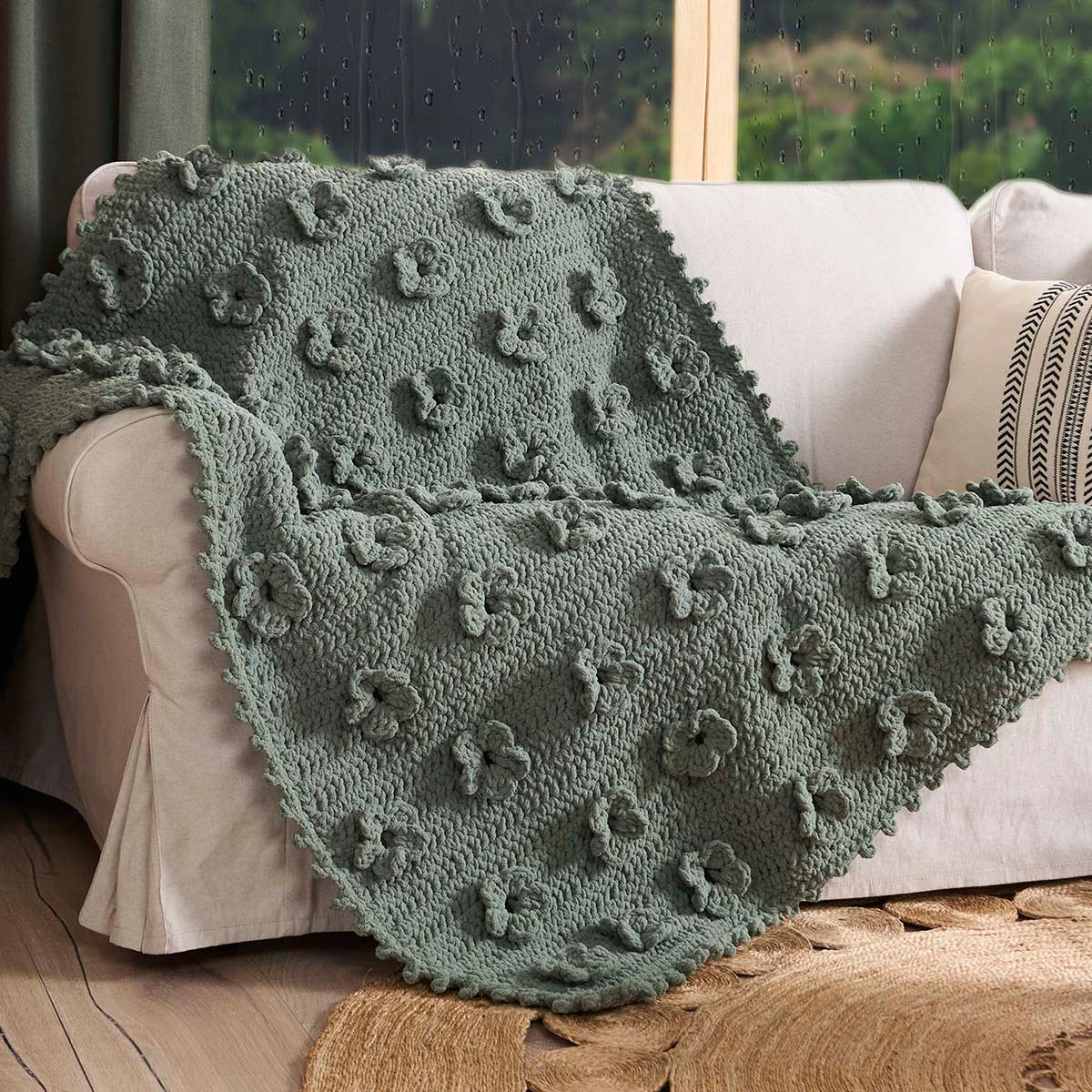 Bernat Meadow Flowers Blanket Crochet Kit