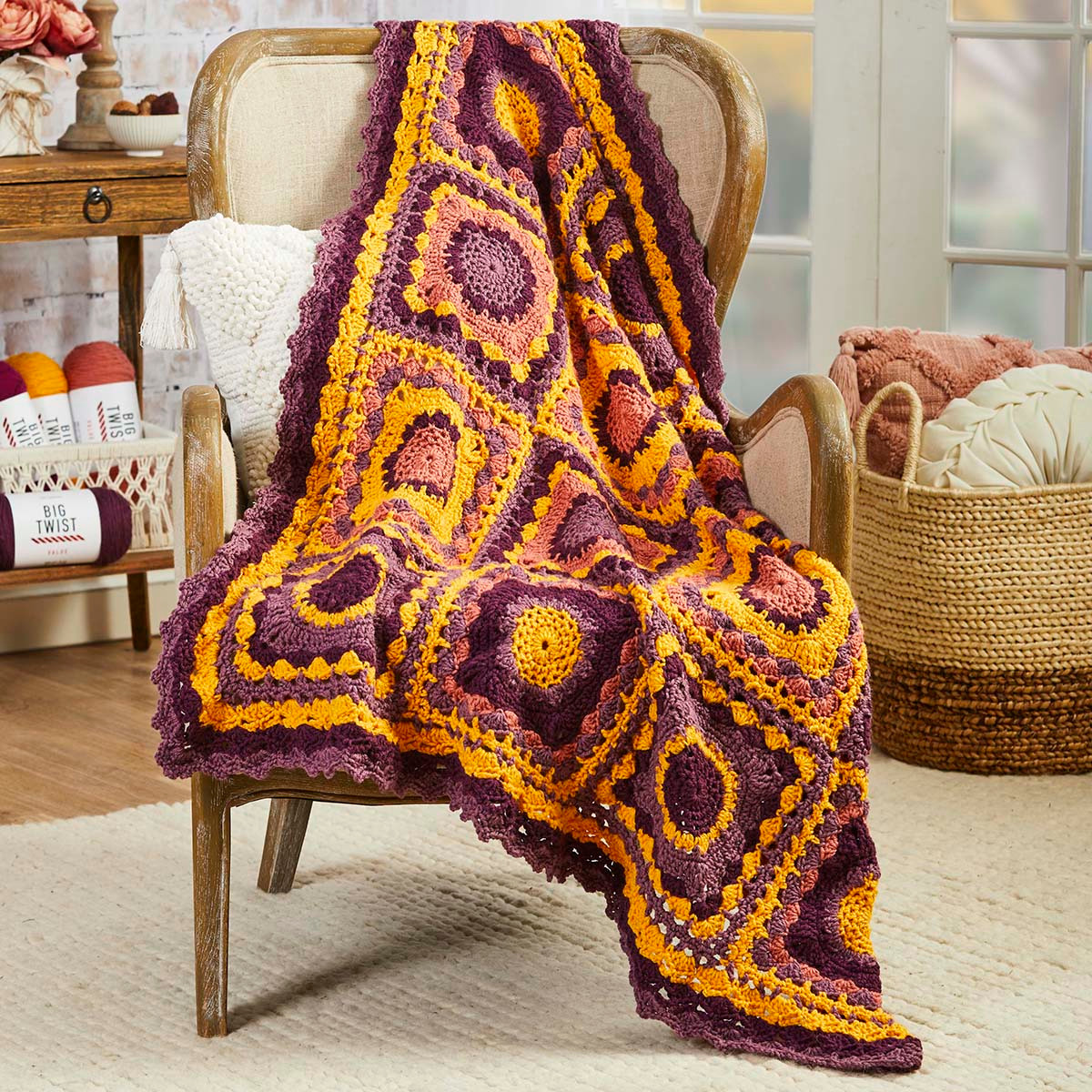 Herrschners Golden Hour Throw Crochet Kit