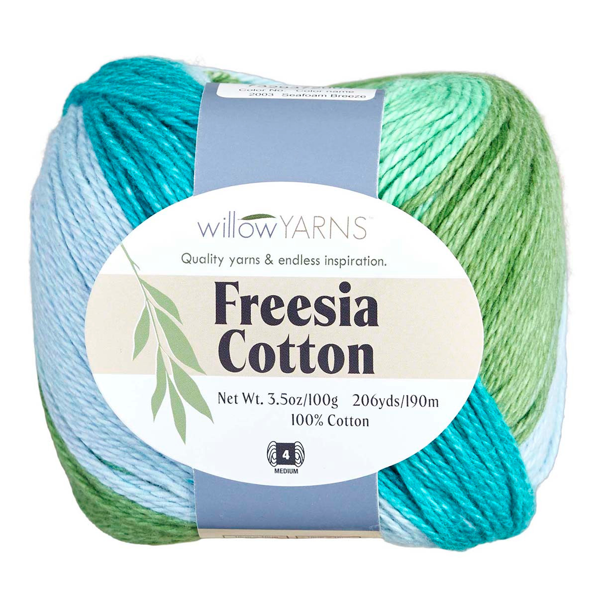 Willow Yarns Freesia Cotton Yarn Vibrant, MultiColor Cotton Yarn