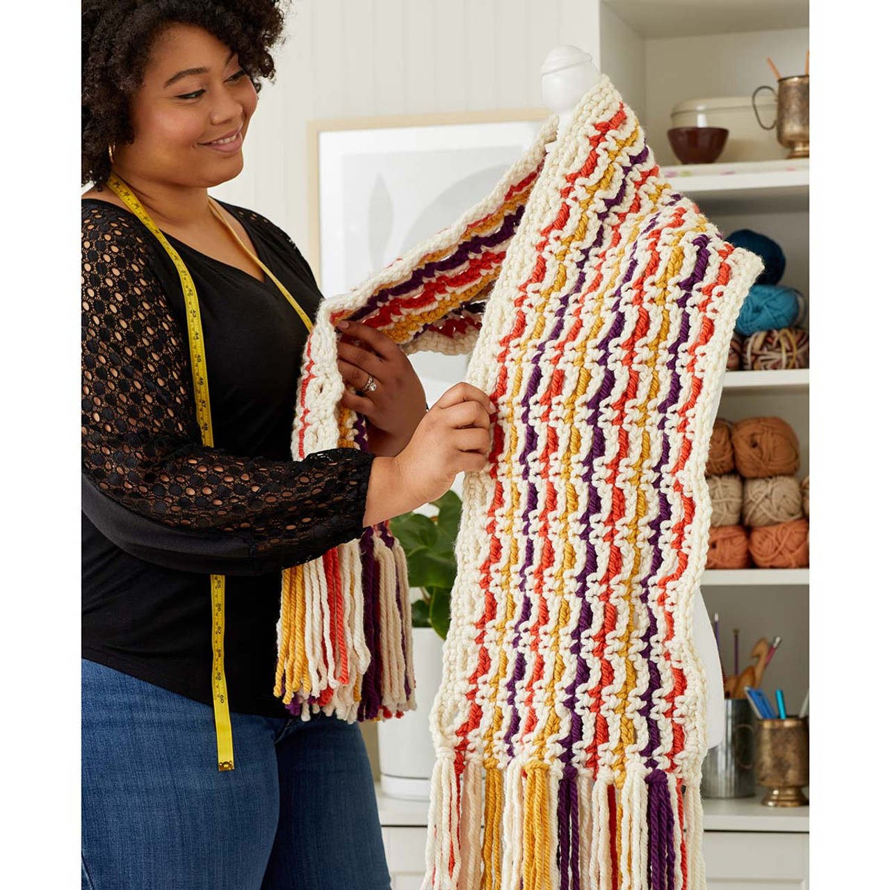 Crochet Blanket Crochet Scarf Fringe Winterwish Blanket Scarf