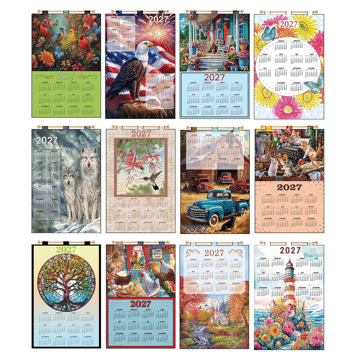 コレクション FH/gerrit rietveld abcdesigne CALENDAR Design Works 2027 Sequin Calendars Set with Free Thimble Felt