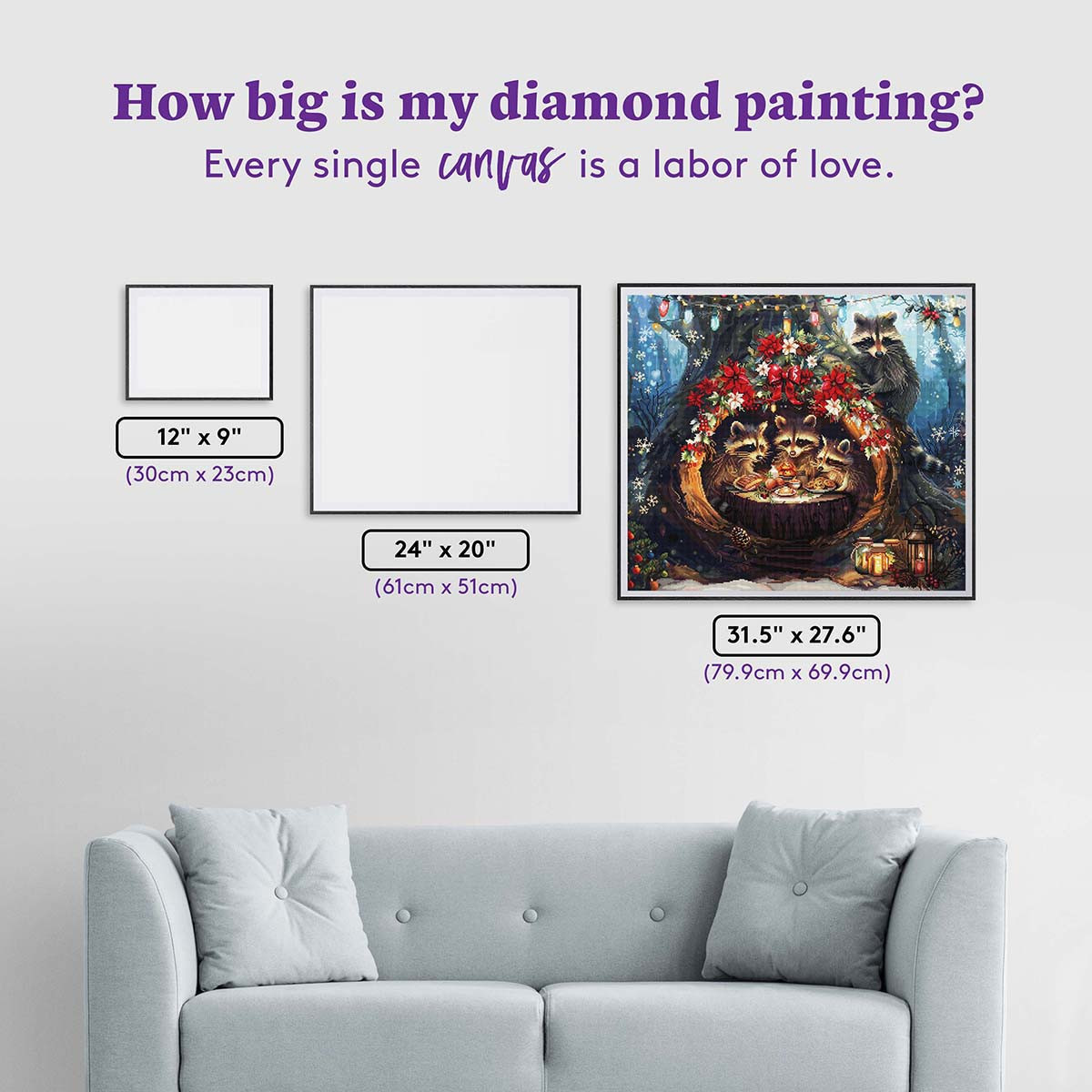 Diamond Art Club Racoon Christmas Diamond Painting