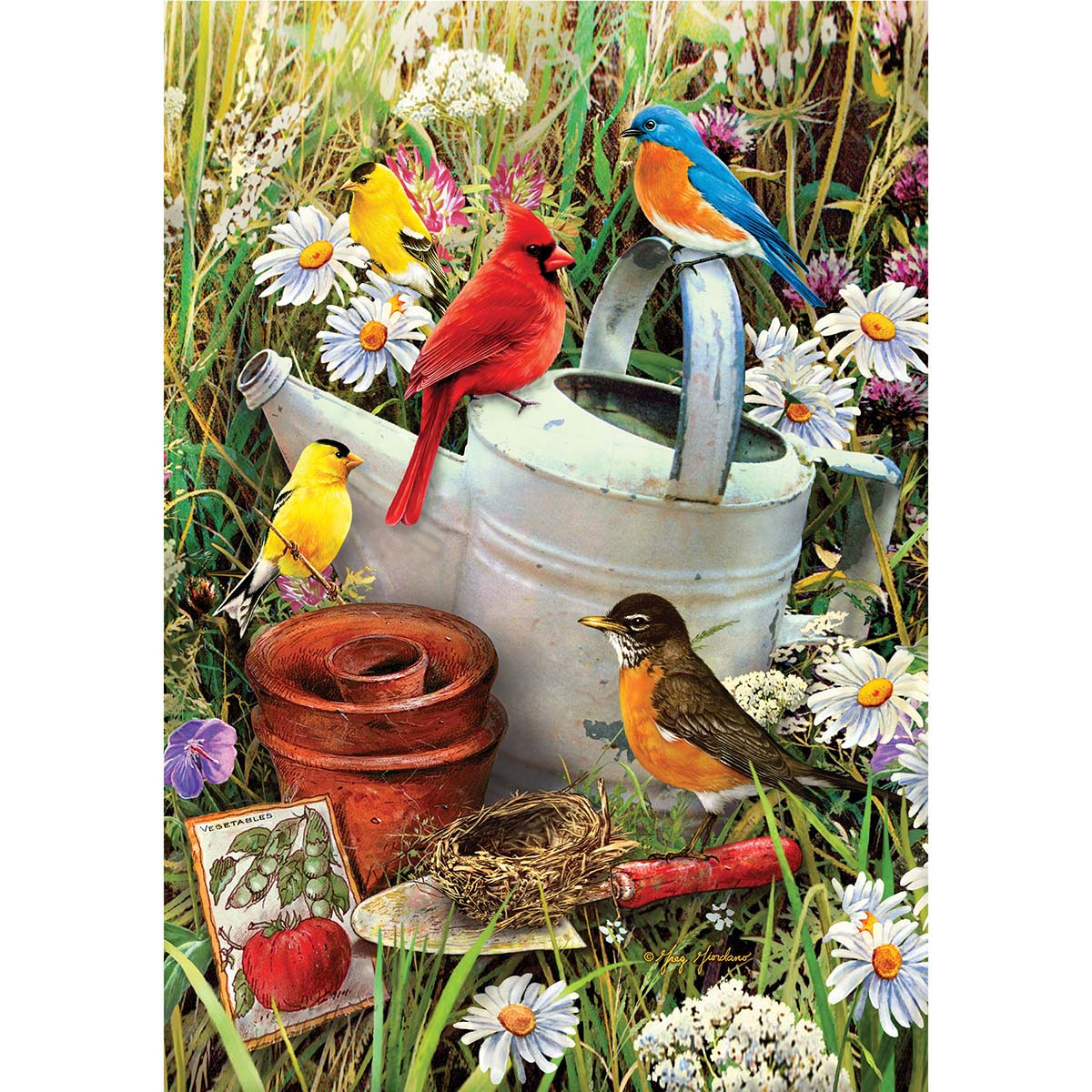 Diamond Art Club Birds with Watering Can Diamond Painting