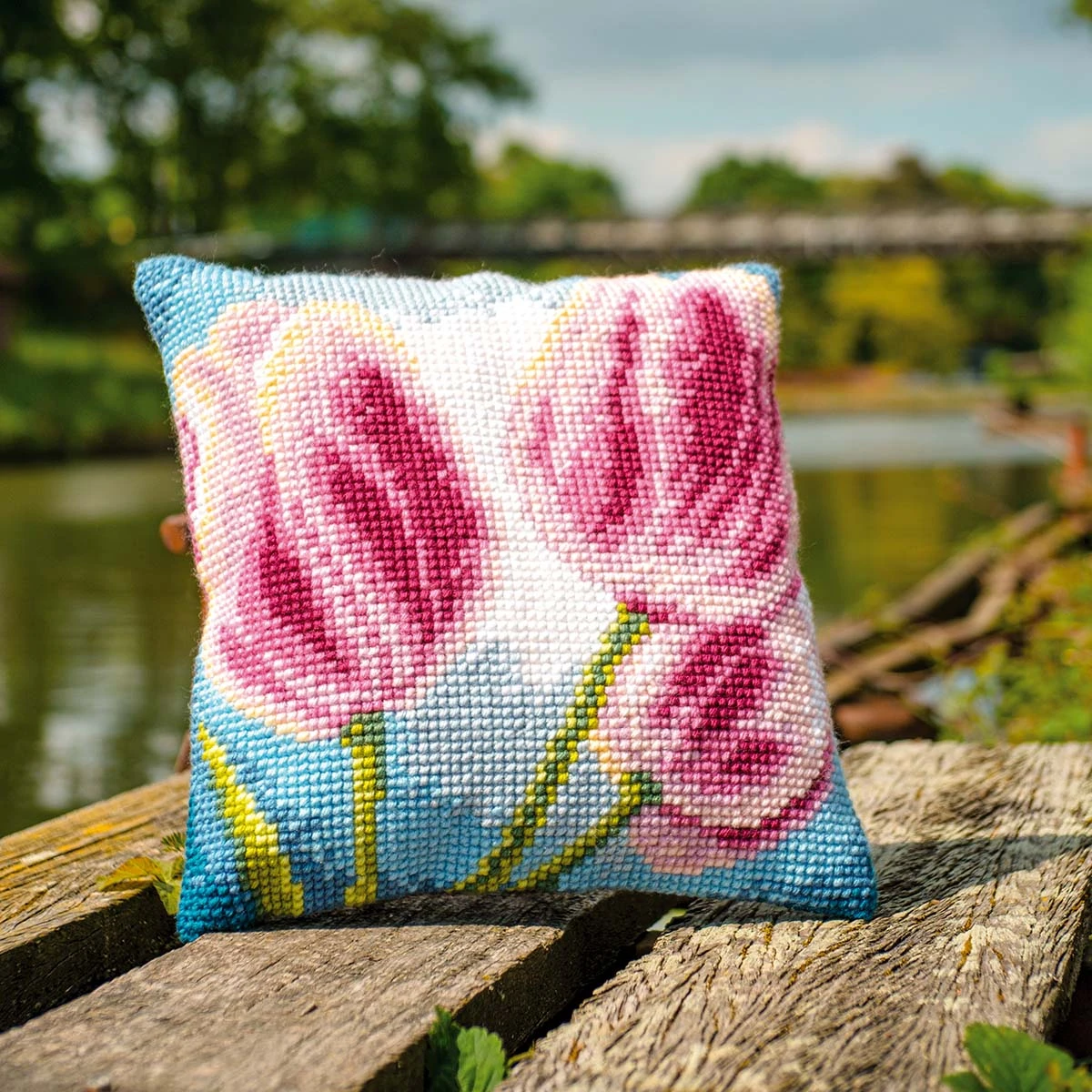 Vervaco 3 Tulips Cushion Needlepoint Kit