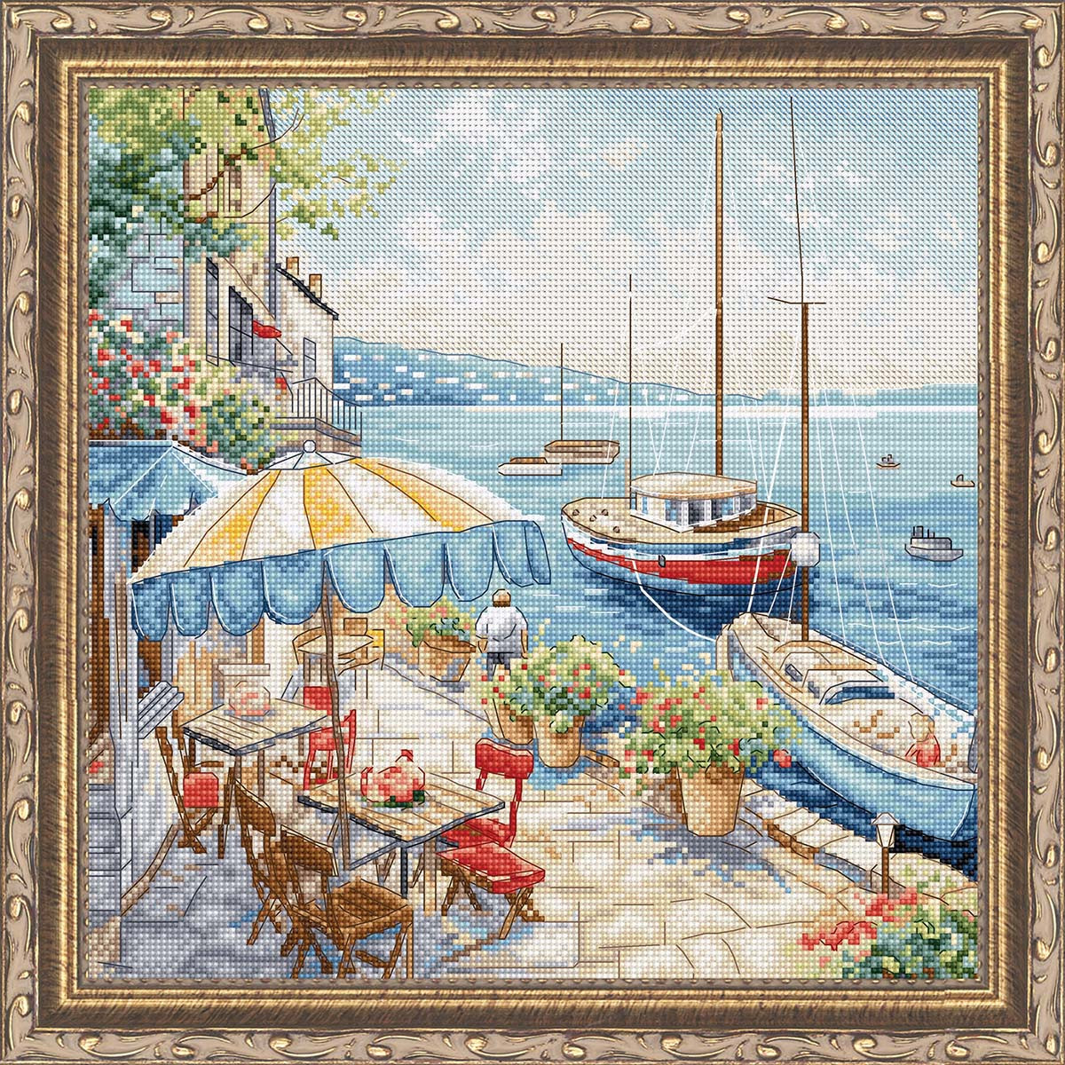 18CT Full Stamped Cross Stitch Kit - Flowers in a Teacup (20*25CM 18CT Full Stamped Cross Stitch Kit - Flowers in a Teacup (20*25CM