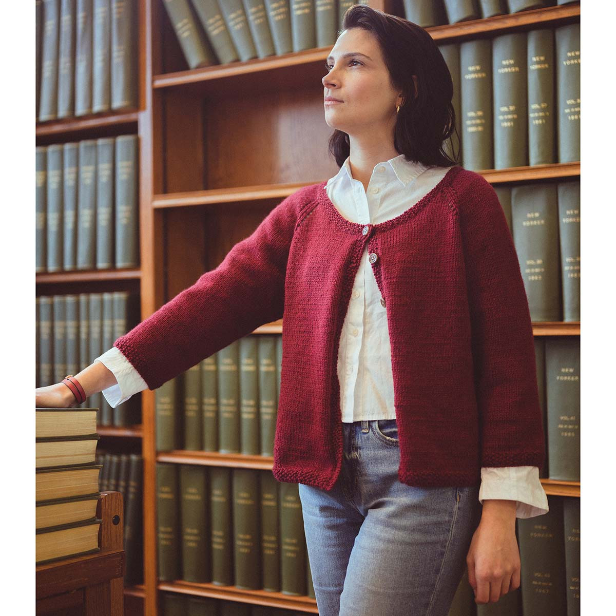 Lion Brand Somerset Raglan Cardigan Knit Kit