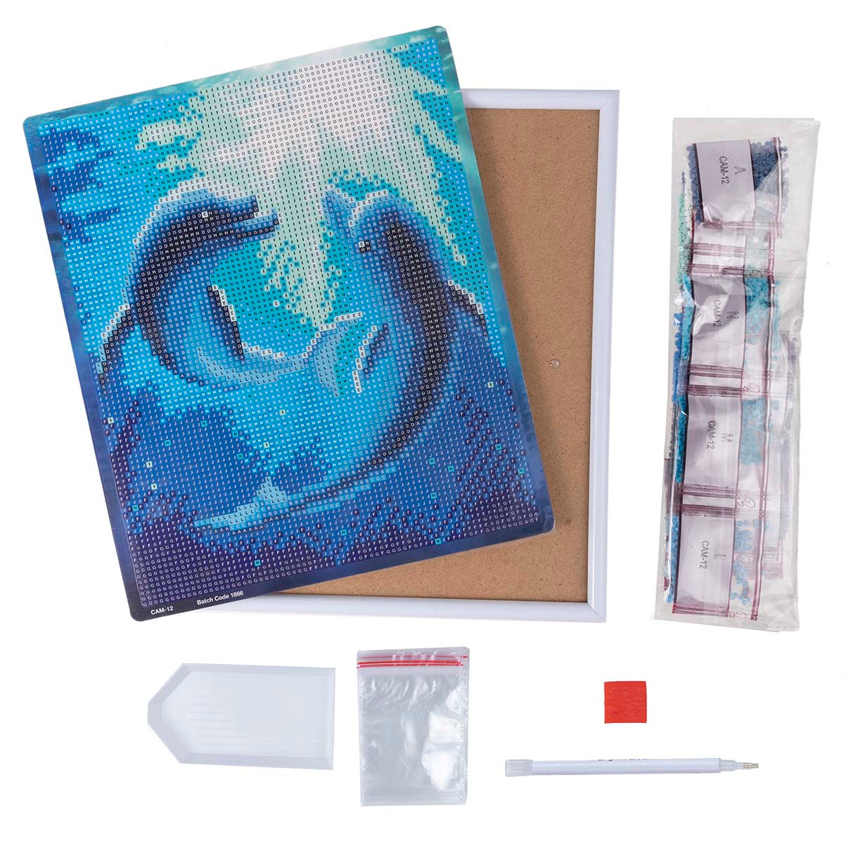Craft Buddy Dolphin Dance Framed Diamond Painting