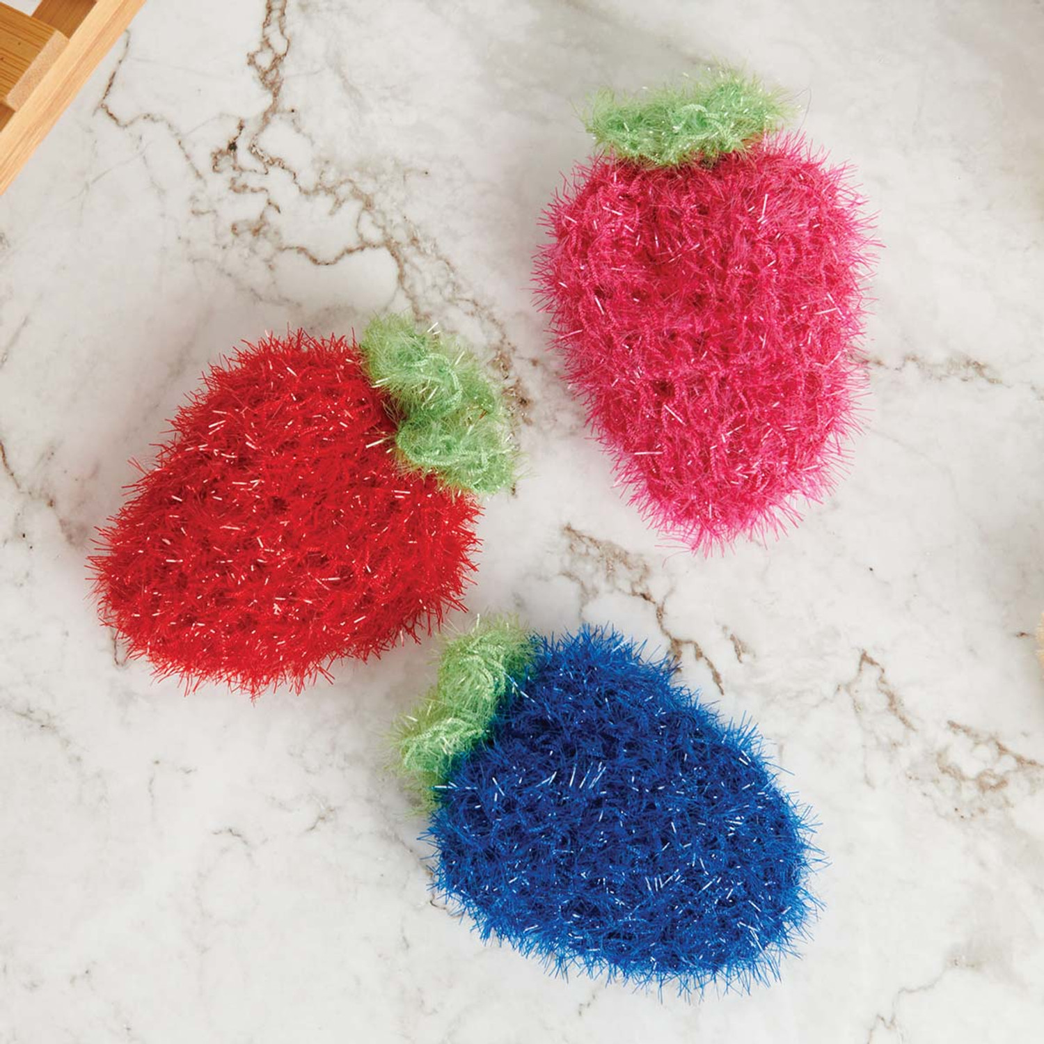  Red Heart Scrubby Sparkle Blueberry Yarn - 3 Pack of