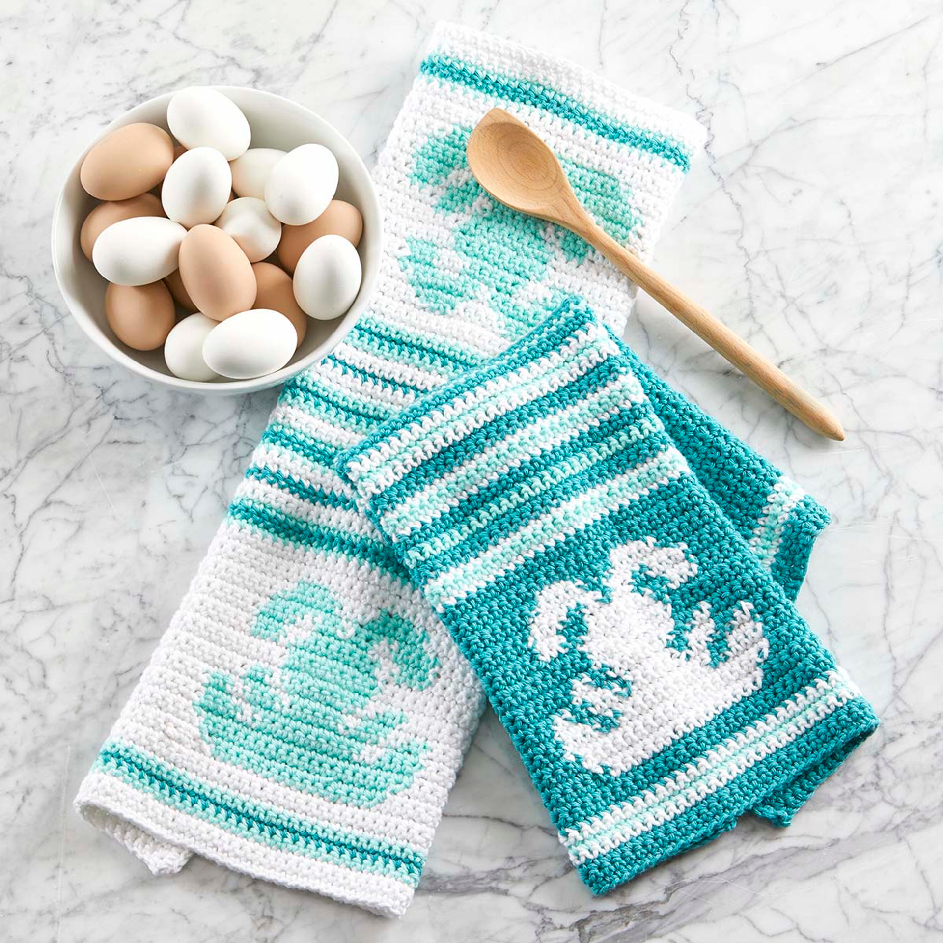 Village Yarn Patriotic Kitchen Towels & Dishcloth Crochet Yarn Kit