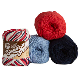 Lily Sugar 'n Cream Yarn Pack - Variant Image Red White & Blue