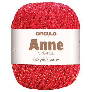 Circulo Anne Sparkle Crochet Thread - Variant Image Carmine