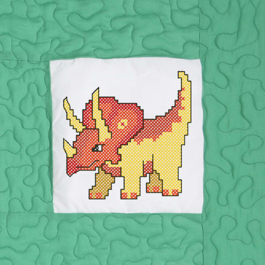 Herrschners Jurassic Kid's Quilt Blocks Stamped Cross-Stitch Herrschners Jurassic Kid's Quilt Blocks Stamped Cross-Stitch